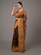 "Stunning Tussar silk saree with rich texture, offering timeless elegance and comfort, perfect for regular wear."
