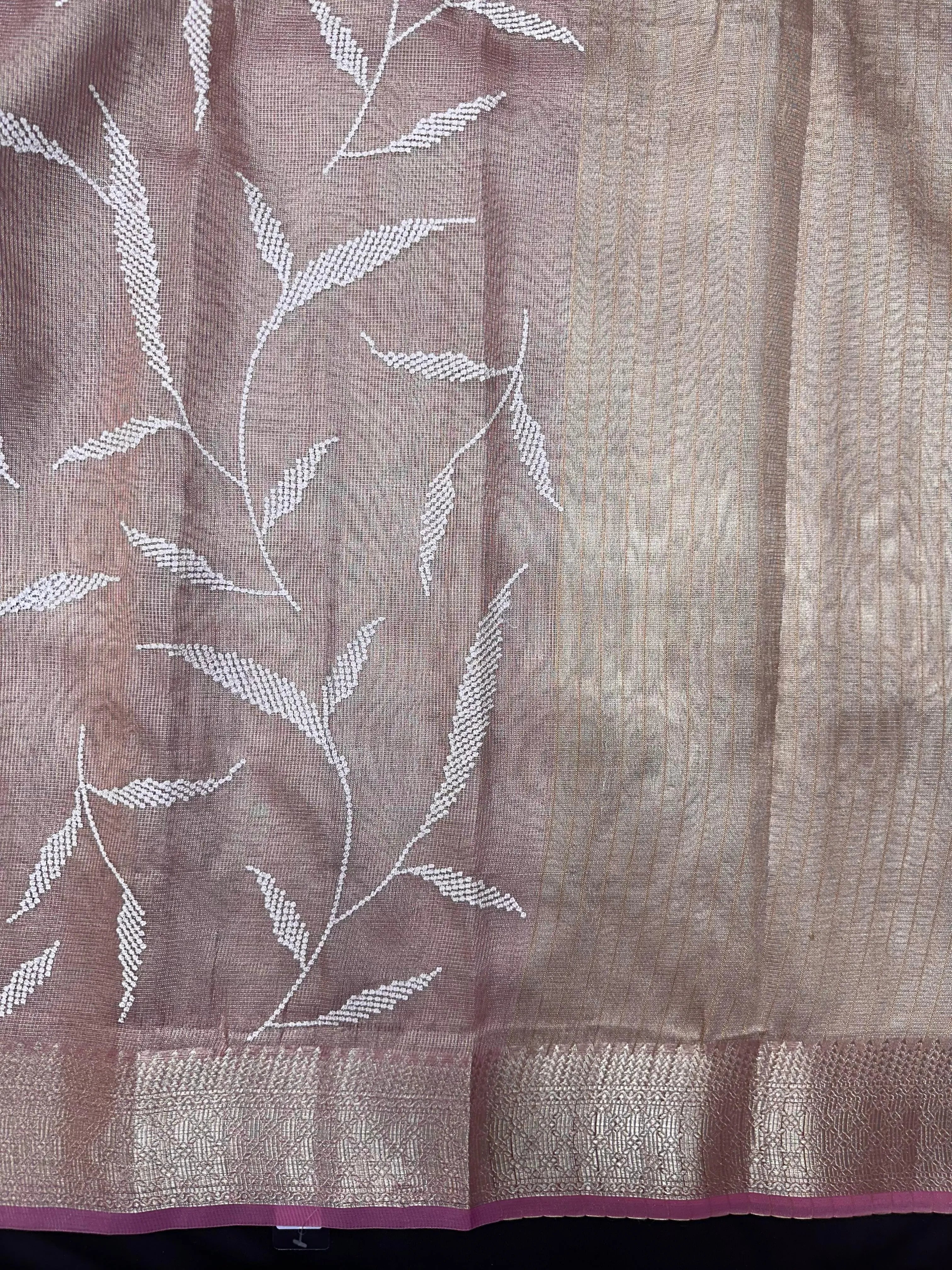 Woman wearing a Tussar Silk Saree with natural texture and subtle sheen, ideal for weddings, festivals, and cultural events.