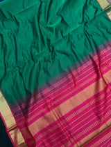 Woman wearing an Uppada Cotton Silk Saree with lightweight, breathable drape and subtle sheen, ideal for office and festive occasions.