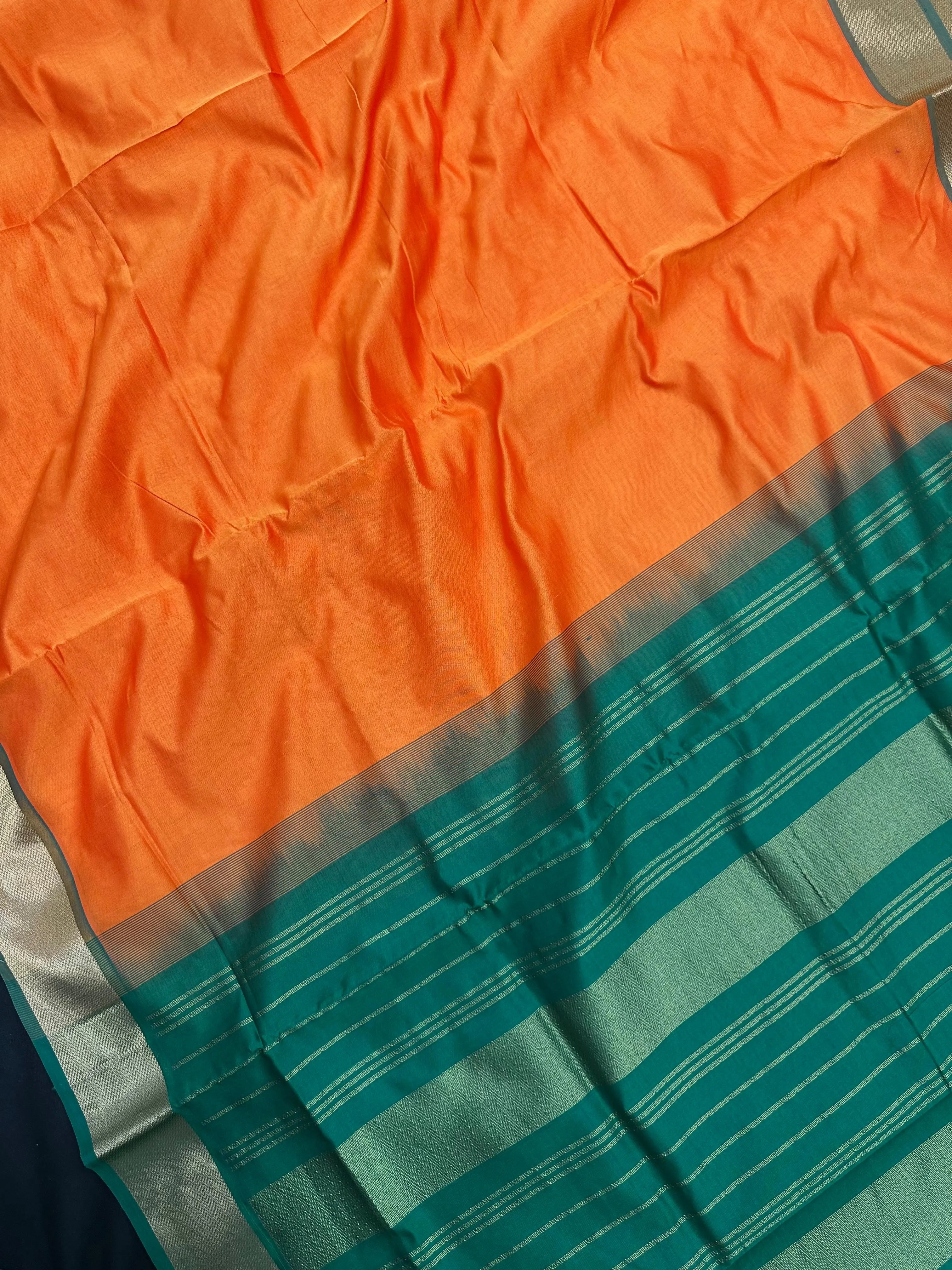 Woman wearing an Uppada Cotton Silk Saree with lightweight, breathable drape and subtle sheen, ideal for office and festive occasions.