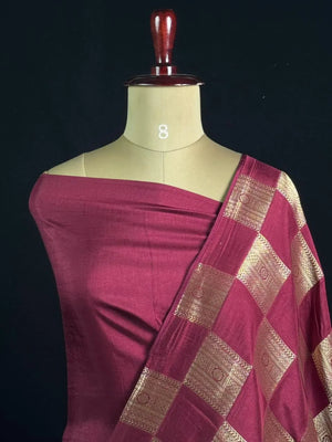 Latest Borderless Tussar Viscose Silk Saree