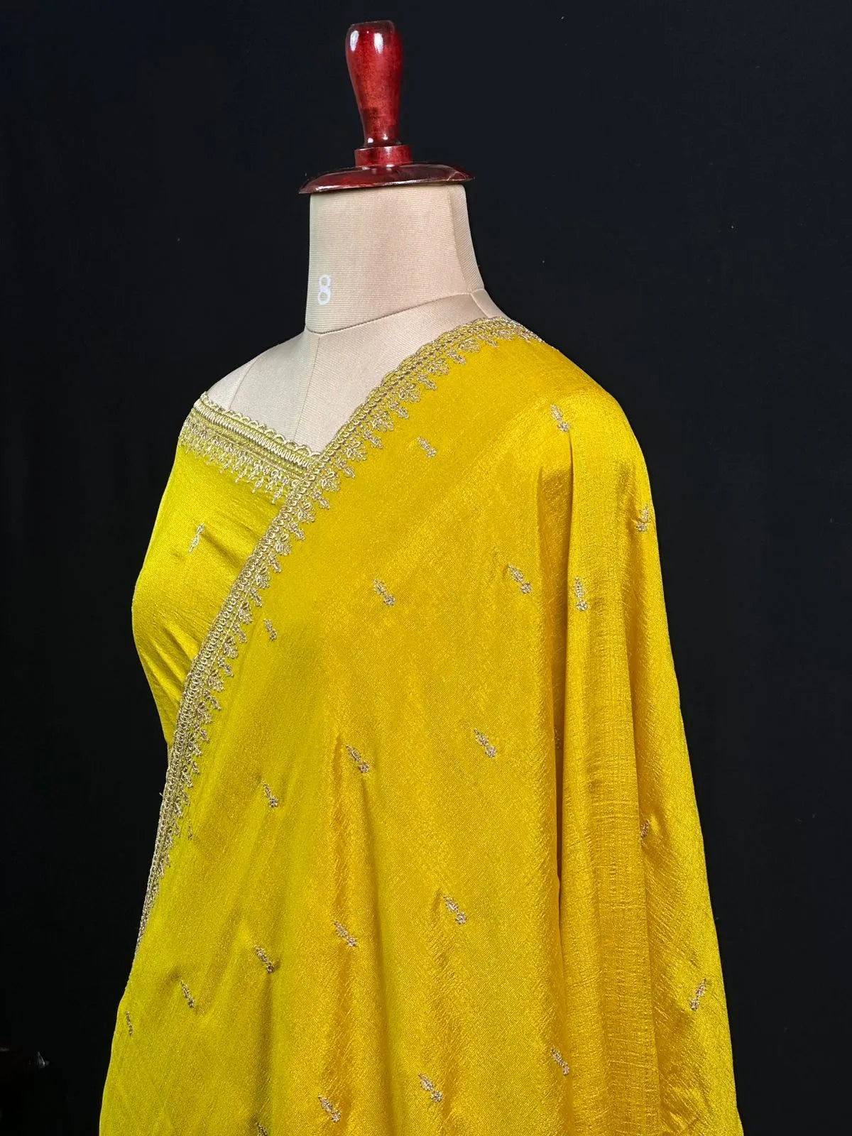 Designer Semi Banarasi Tussar Saree with Golden Zari Touch