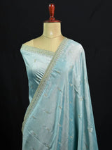 Designer Semi Banarasi Tussar Saree with Golden Zari Touch