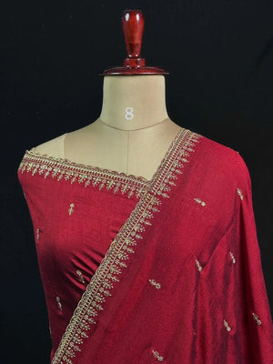 Designer Semi Banarasi Tussar Saree with Golden Zari Touch