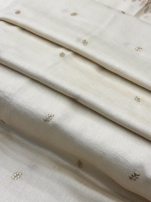 Designer Semi Banarasi Tussar Saree with Golden Zari Touch 