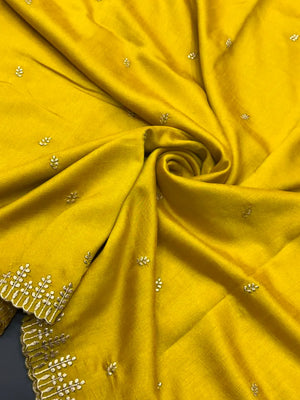 Designer Semi Banarasi Tussar Saree with Golden Zari Touch 