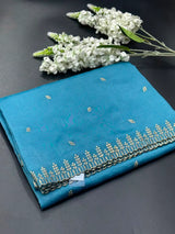 Designer Semi Banarasi Tussar Saree with Golden Zari Touch 