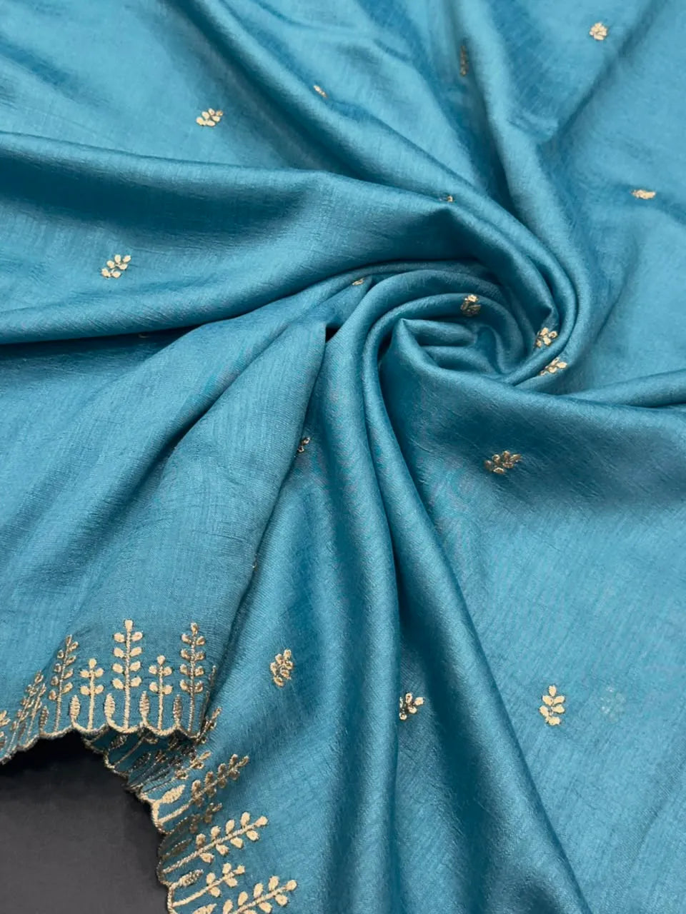 Designer Semi Banarasi Tussar Saree with Golden Zari Touch 