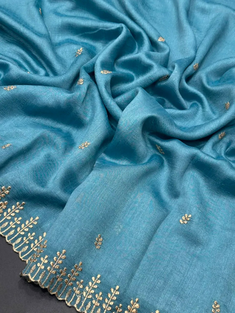 Designer Semi Banarasi Tussar Saree with Golden Zari Touch 