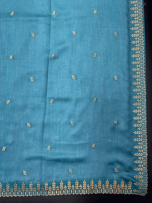 Designer Semi Banarasi Tussar Saree with Golden Zari Touch 