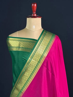 Traditional Zari Border pure Mysore Silk Saree