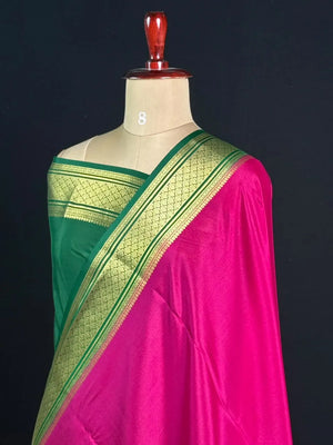 Traditional Zari Border pure Mysore Silk Saree