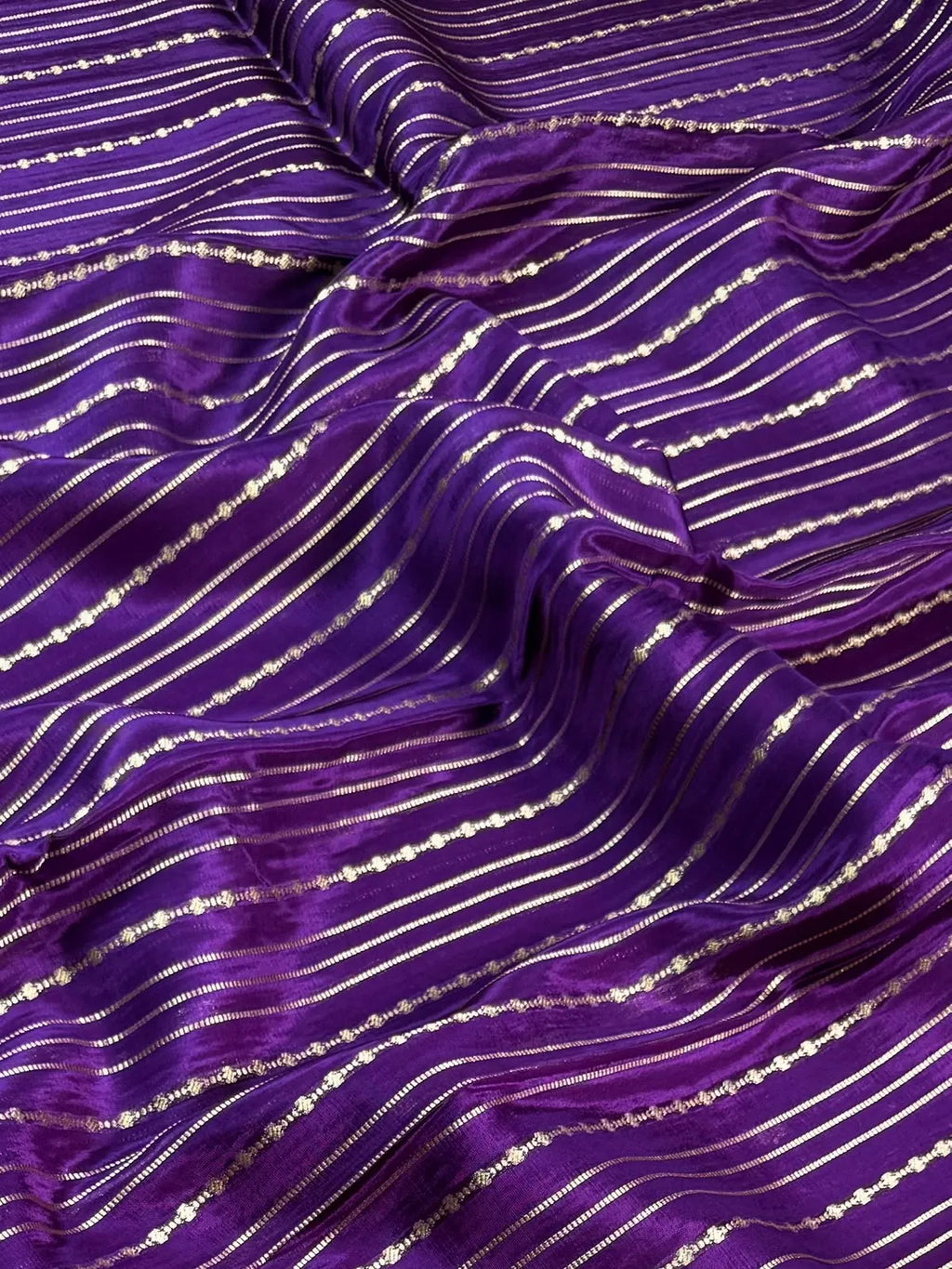 Viscose Crepe Satin Zari Border Saree | Sanjar Creation