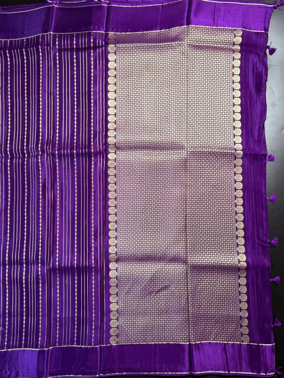 Viscose Crepe Satin Zari Border Saree
