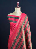 Premium Semi Viscose Silk Saree with Classic Check Weave