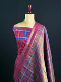 Premium Semi Viscose Silk Saree with Classic Check Weave