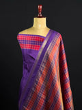 Premium Semi Viscose Silk Saree with Classic Check Weave
