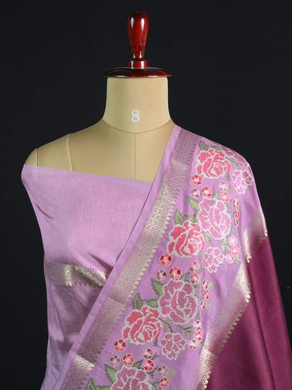 Pure Viscose Zari Silk Saree Floral Weaving and Rich Woven Border
