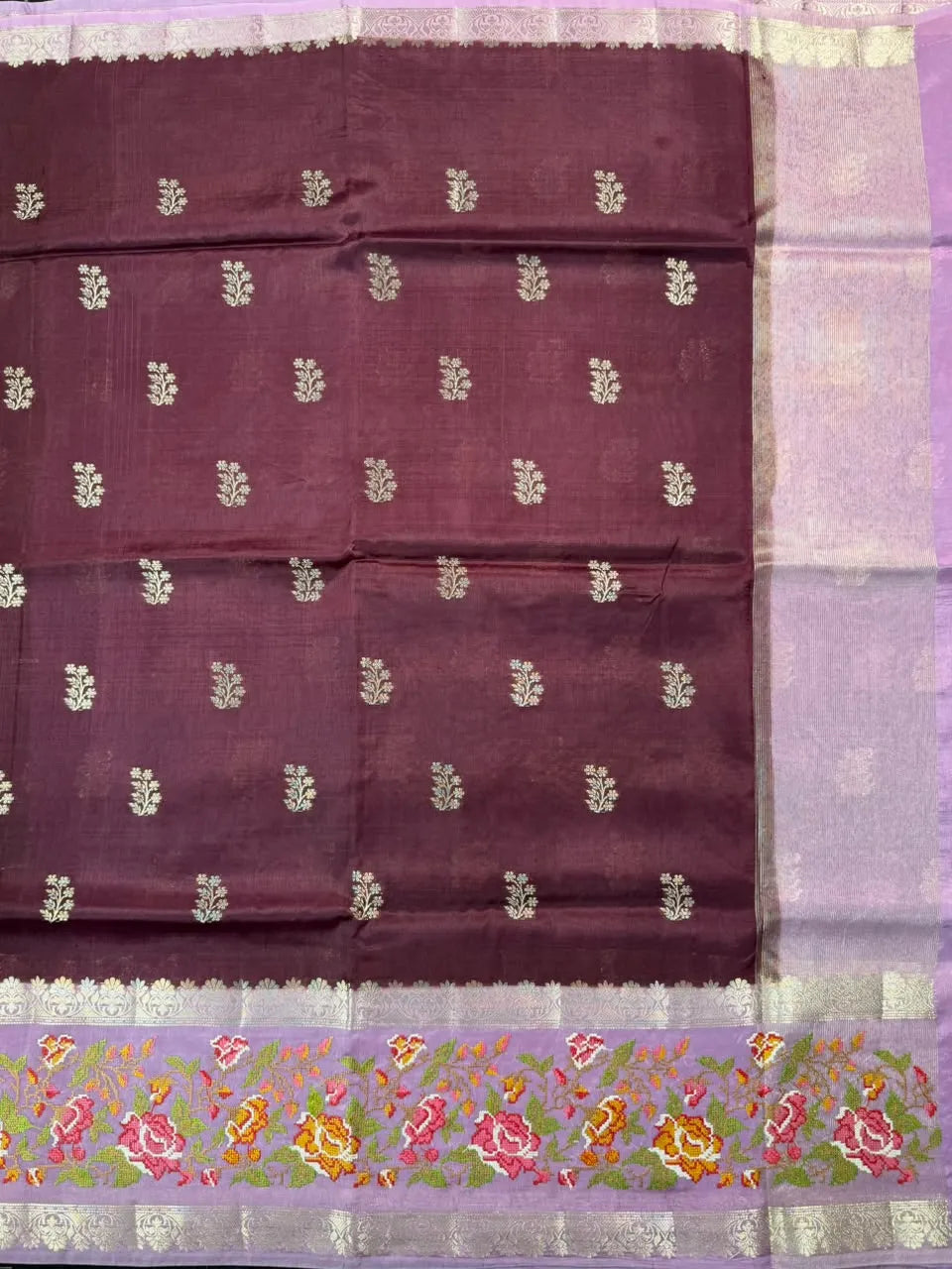 Pure Viscose Zari Silk Saree Floral