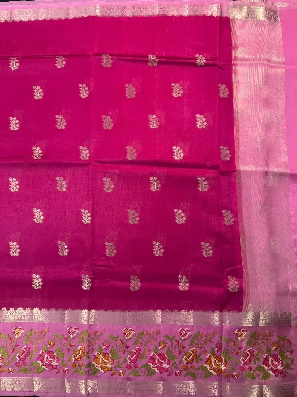 Pure Viscose Zari Silk Saree Floral