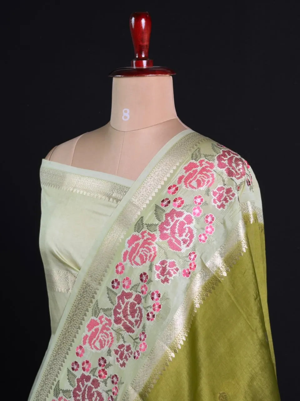 Pure Viscose Zari Silk Saree Floral Weaving and Rich Woven Border
