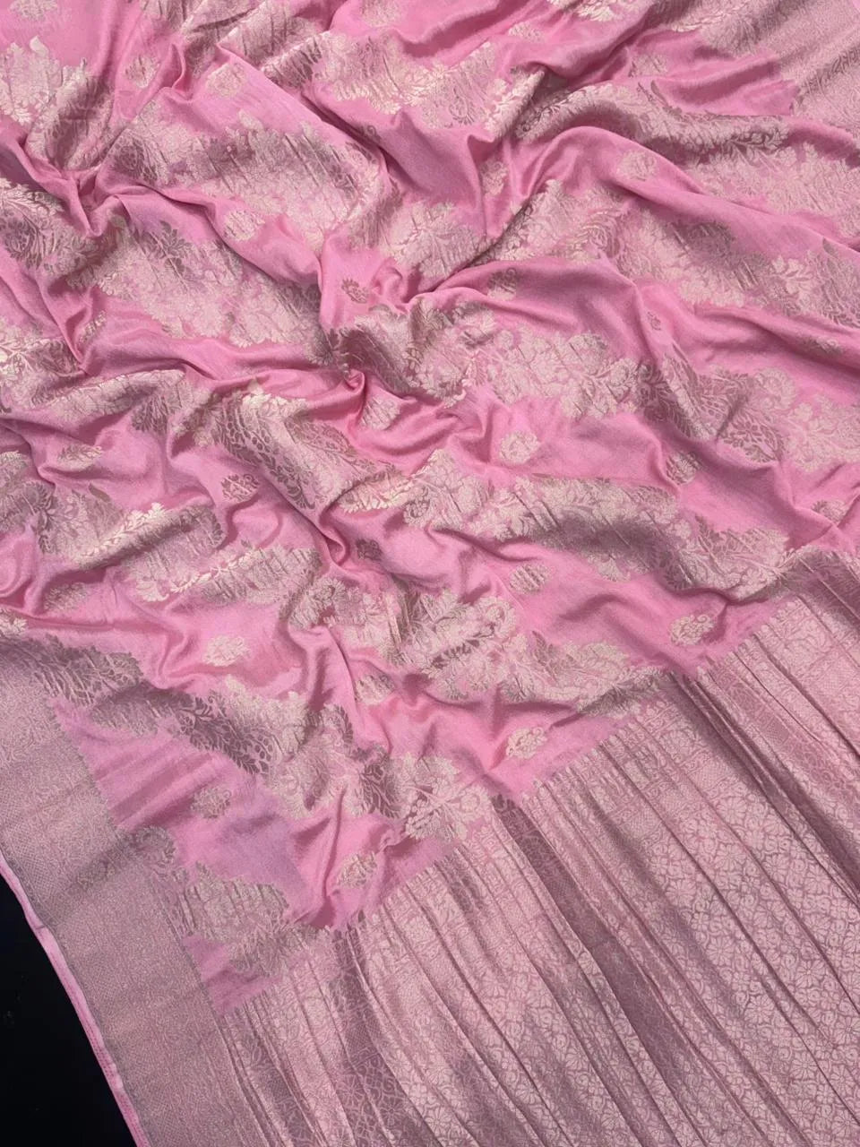 Semi Chiffon Saree for Women – Lightweight, Flowing Fabric for Daily & Party Wear-(Venice bouquet)