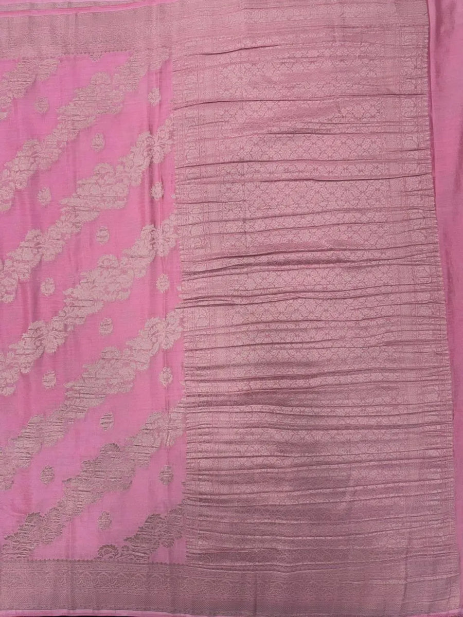 Semi Chiffon Saree for Women – Lightweight, Flowing Fabric for Daily & Party Wear-(Venice bouquet)