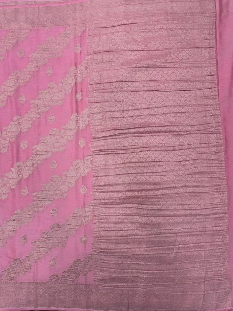 Semi Chiffon Saree for Women – Lightweight, Flowing Fabric for Daily & Party Wear-(Venice bouquet)