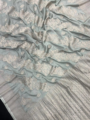 Semi Chiffon Saree for Women – Lightweight, Flowing Fabric for Daily & Party Wear-(Venice bouquet)