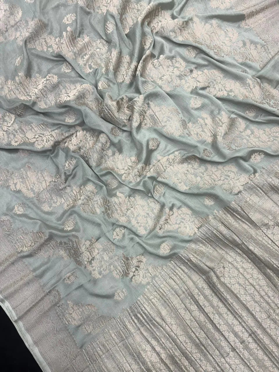 Semi Chiffon Saree for Women – Lightweight, Flowing Fabric for Daily & Party Wear-(Venice bouquet)