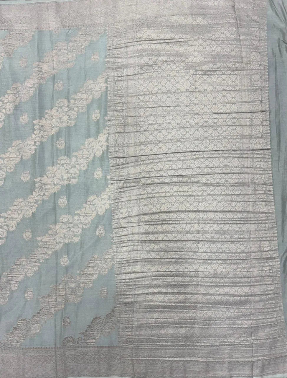 Semi Chiffon Saree for Women – Lightweight, Flowing Fabric for Daily & Party Wear-(Venice bouquet)