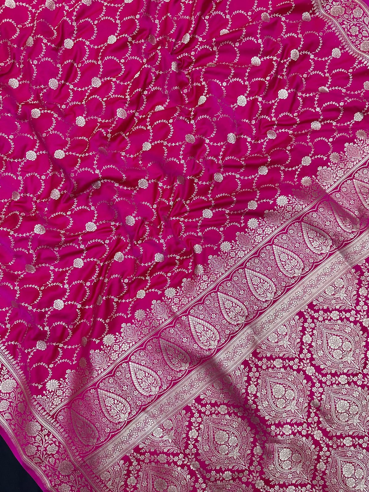 Traditional Semi Katan Silk Saree with Rich Banarasi Weave (venice Kataan)