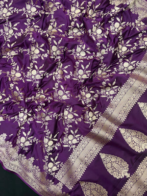 Traditional Semi Banarasi Kataan Silk Saree for Timeless Beauty (Venice Kataan)