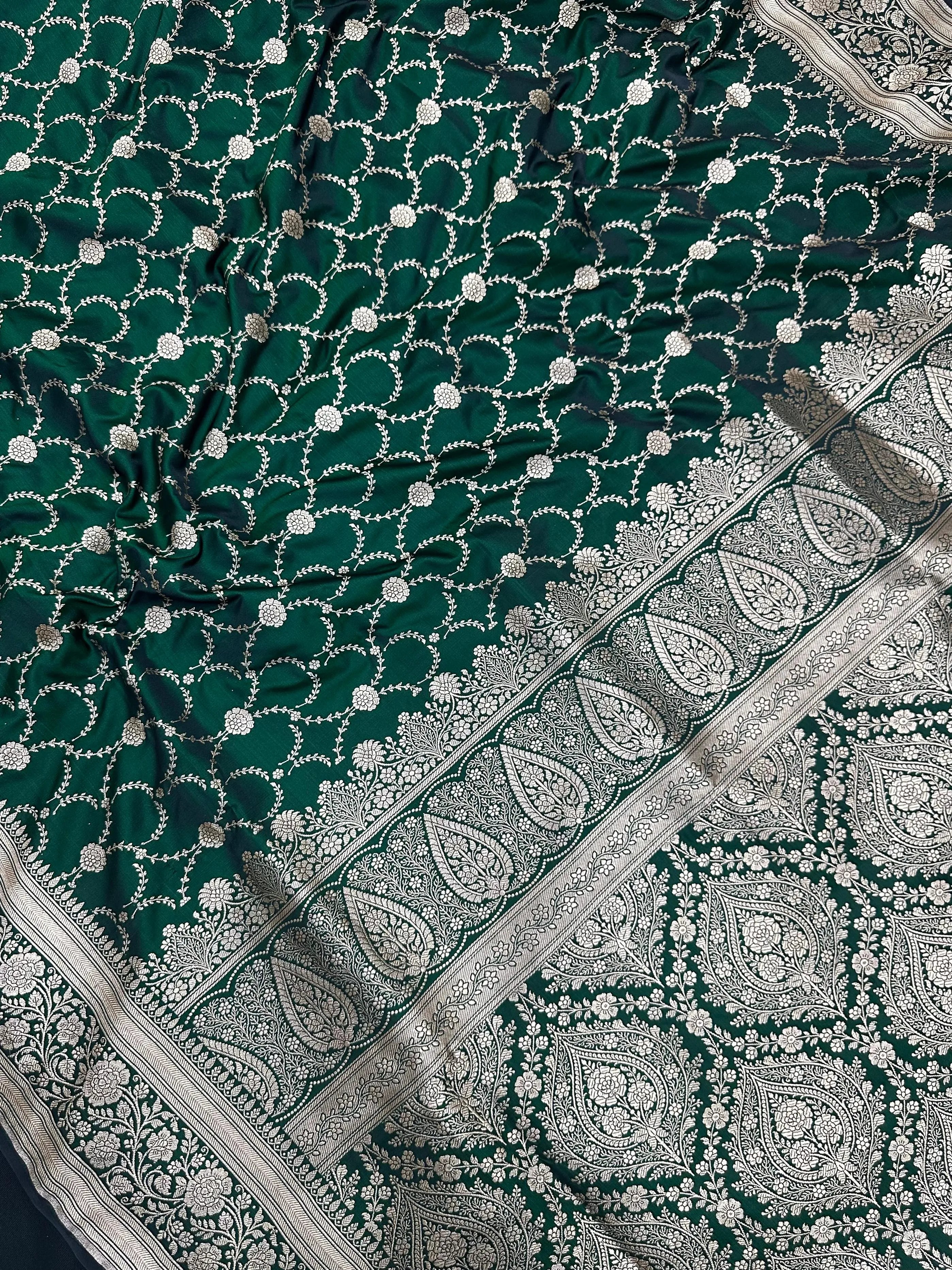 Traditional Semi Katan Silk Saree with Rich Banarasi Weave (venice Kataan)
