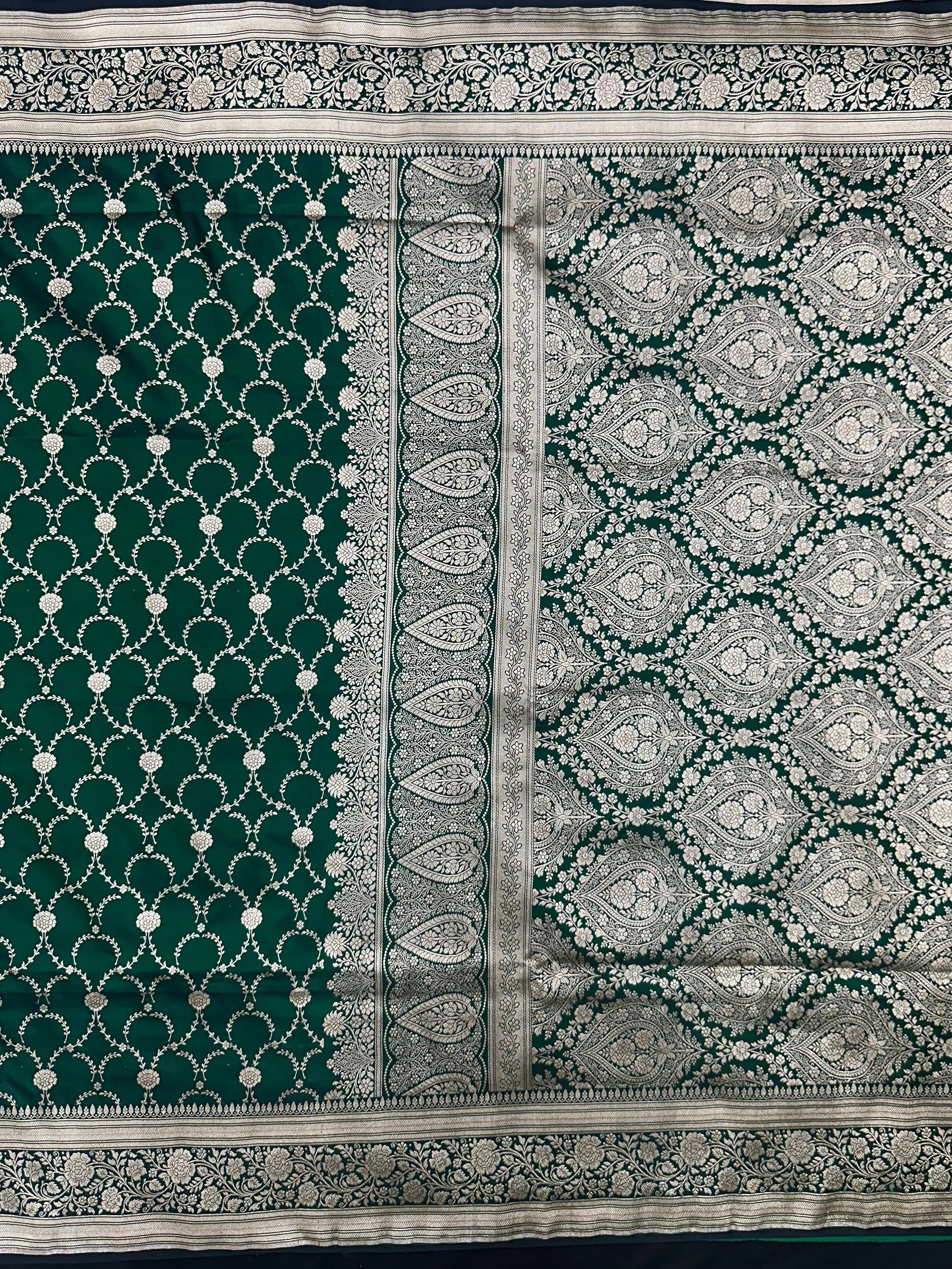 Traditional Semi Katan Silk Saree with Rich Banarasi Weave (venice Kataan)