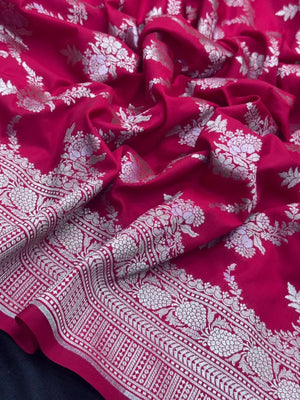 Traditional Semi Banarasi Kataan Silk Saree for Timeless Beauty (Venice Rabdi)