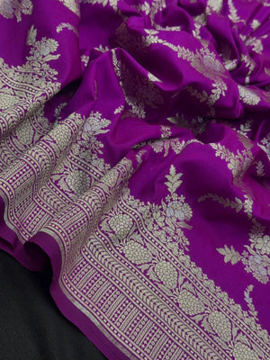 Traditional Semi Banarasi Kataan Silk Saree for Timeless Beauty (Venice Rabdi)