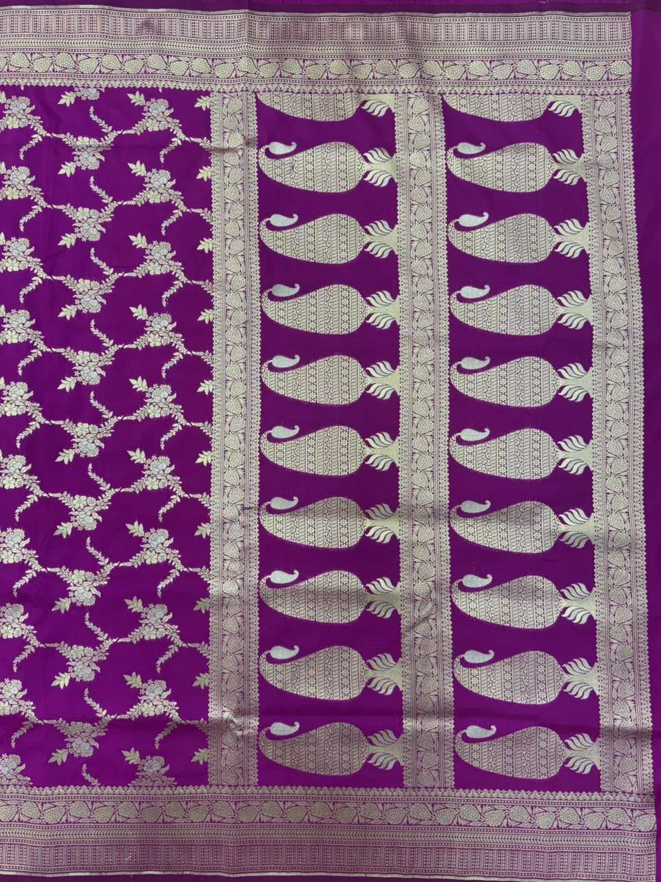 Traditional Semi Banarasi Kataan Silk Saree for Timeless Beauty (Venice Rabdi)