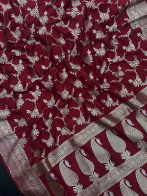 Traditional Semi Banarasi Kataan Silk Saree for Timeless Beauty (Venice Rabdi)