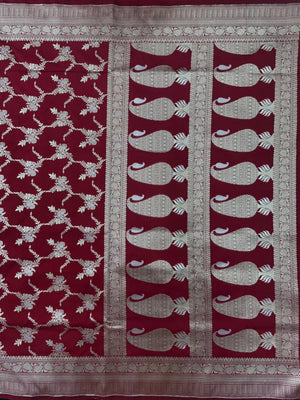 Traditional Semi Banarasi Kataan Silk Saree for Timeless Beauty (Venice Rabdi)