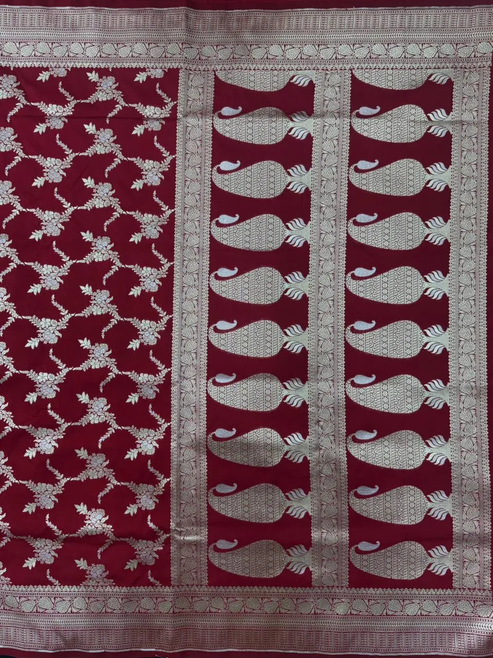 Traditional Semi Banarasi Kataan Silk Saree for Timeless Beauty (Venice Rabdi)