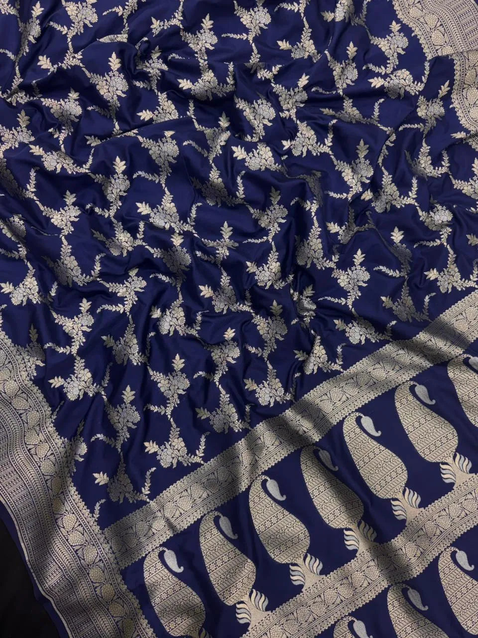 Traditional Semi Banarasi Kataan Silk Saree for Timeless Beauty (Venice Rabdi)