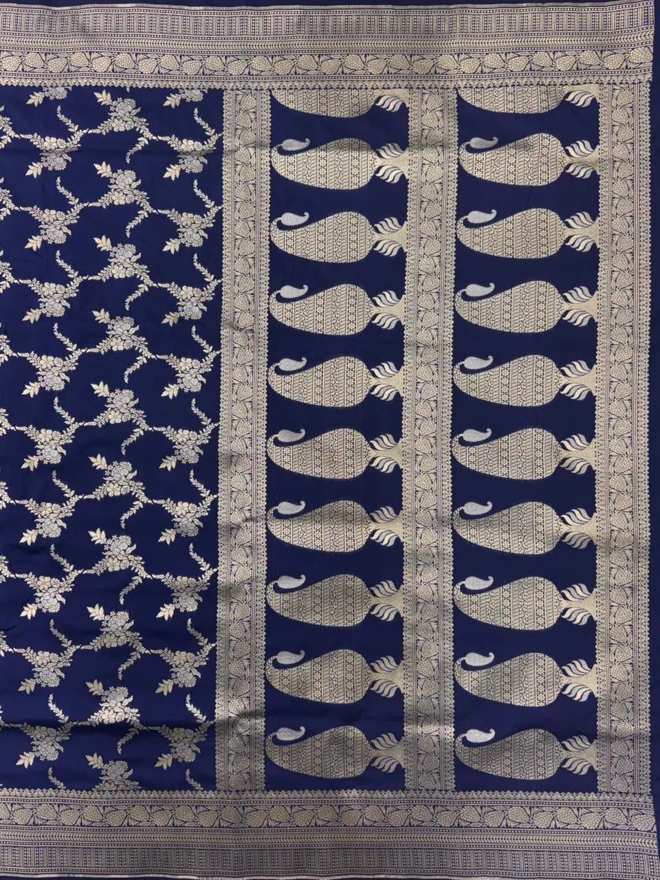 Traditional Semi Banarasi Kataan Silk Saree for Timeless Beauty (Venice Rabdi)