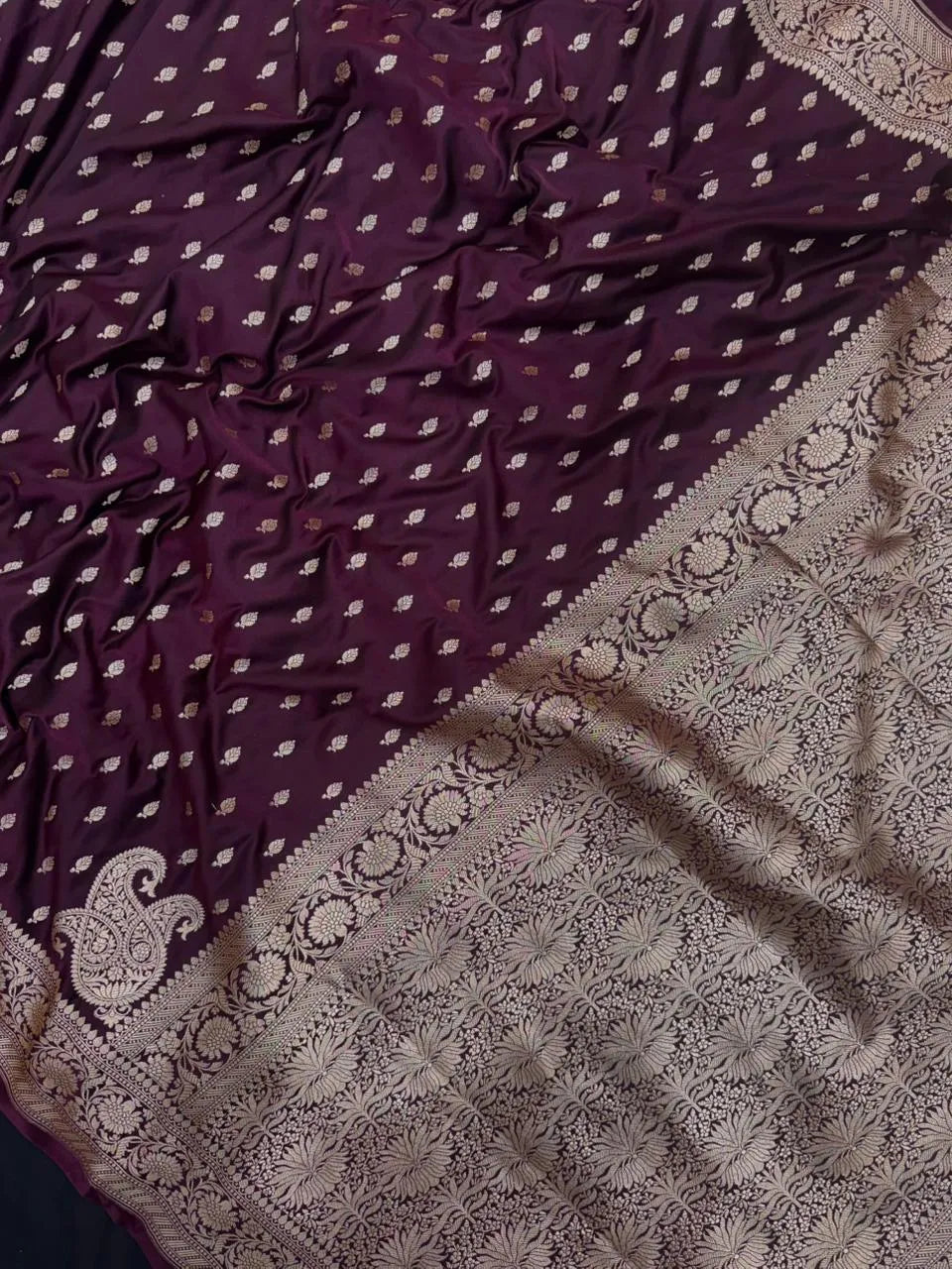 Traditional Semi Banarasi Kataan Silk Saree for Timeless Beauty (Venice Kataan) 