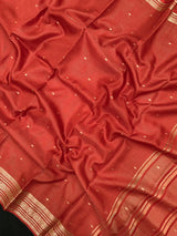 Graceful Malai Cotton Saree with Box Weave Design (Viscose Chex Bute)