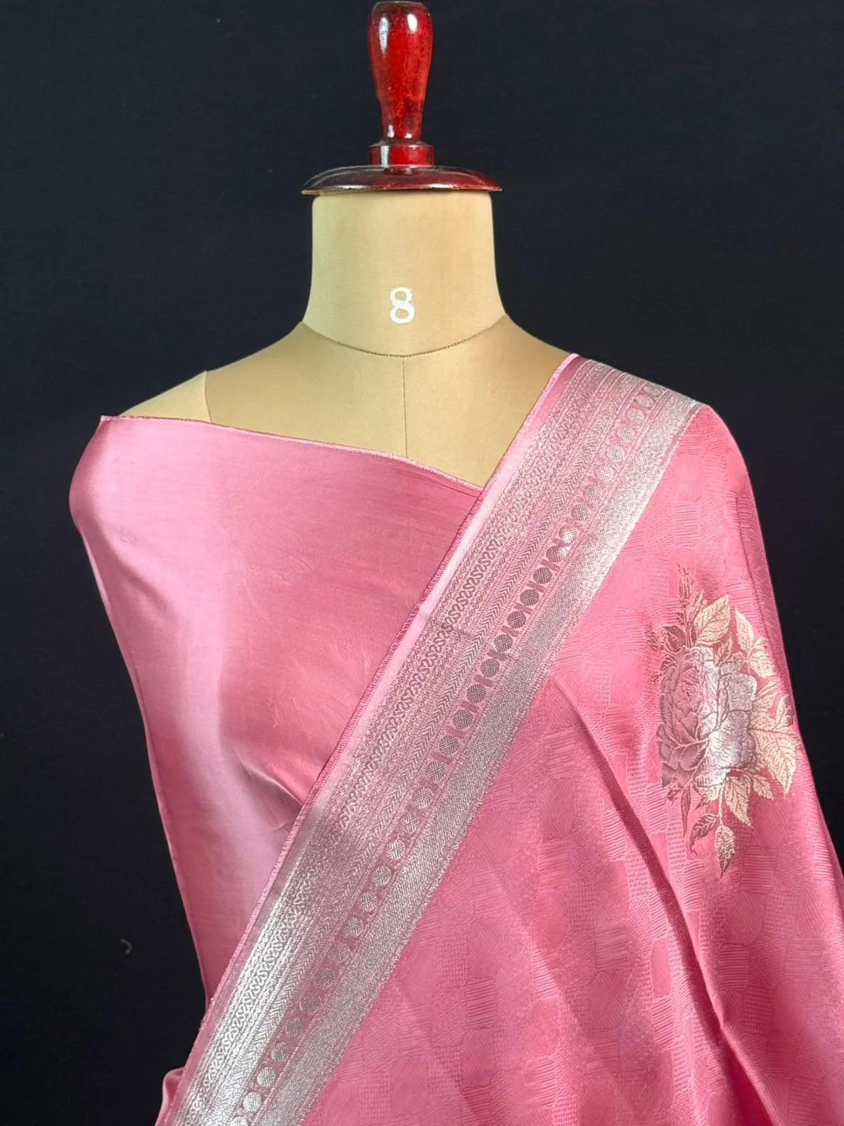 Soft Banarasi Gen Fold Silk Self Saree