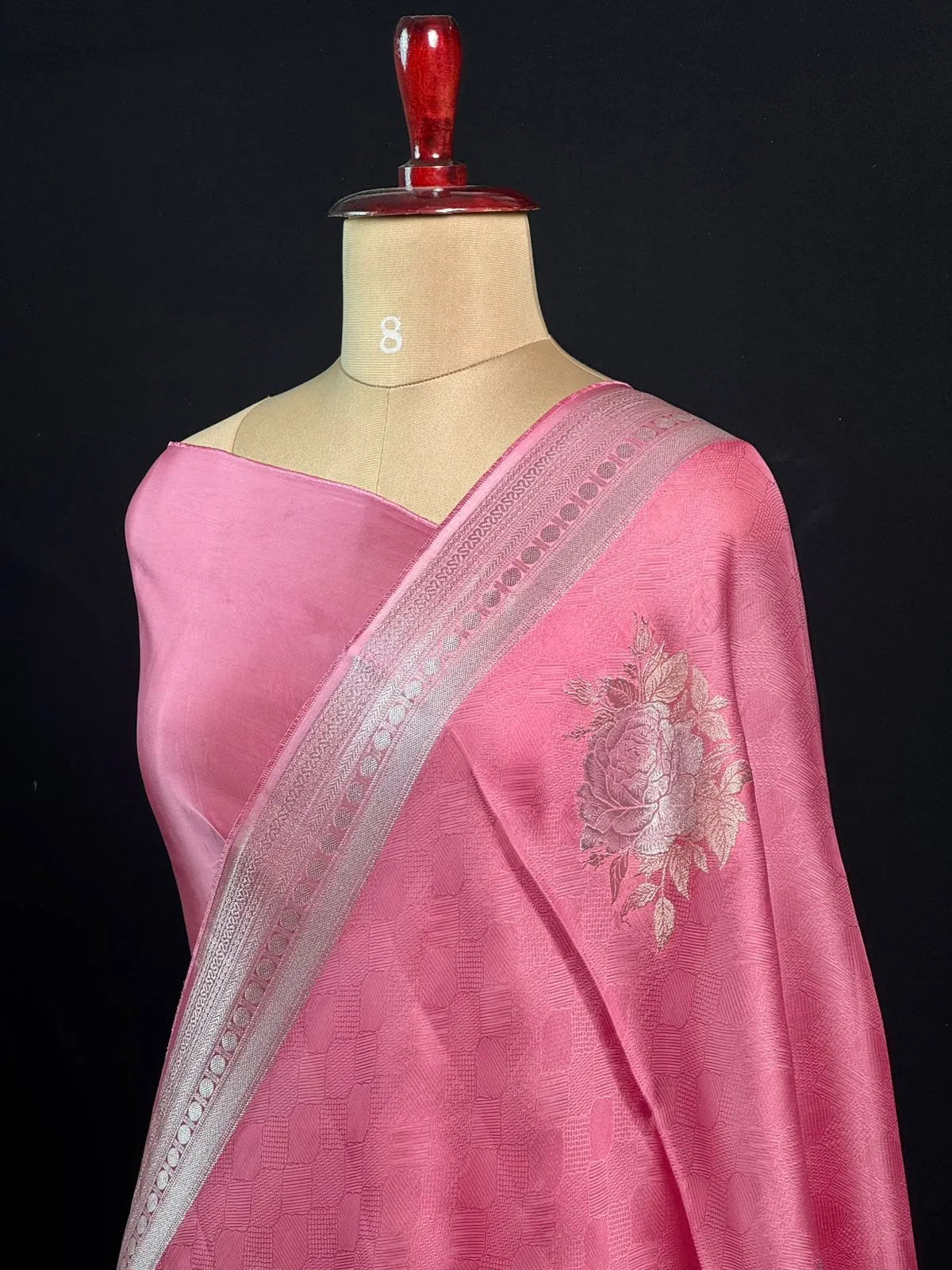 Soft Banarasi Gen Fold Silk Self Saree