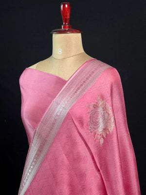 Soft Banarasi Gen Fold Silk Self Saree