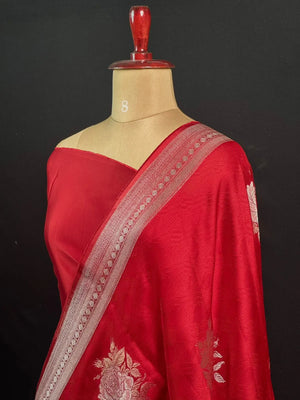 Soft Banarasi Gen Fold Silk Self Saree