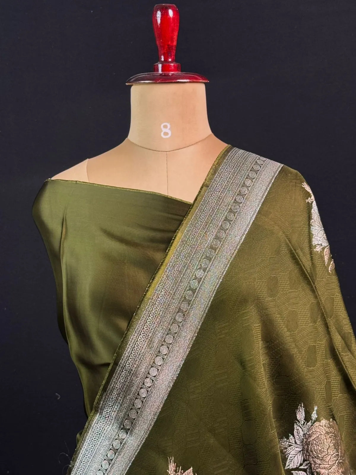 Soft Banarasi Gen Fold Silk Self Saree